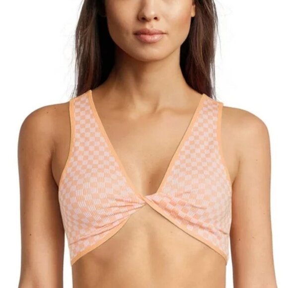 New No Boundaries Juniors Seamless Reversible Twist Bralette Sz 3XL Peach Jelly - Picture 7 of 7